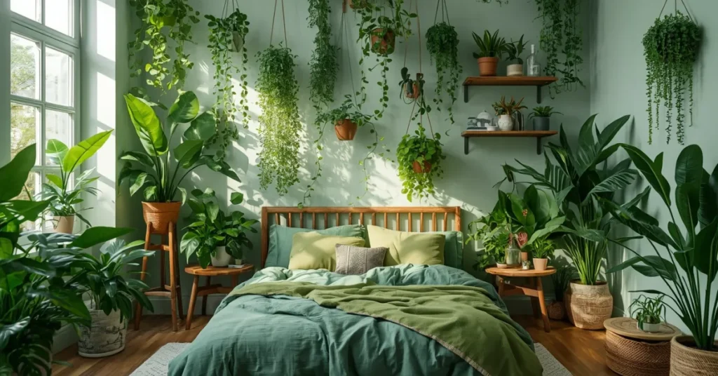 Bedroom with Plants and Nature