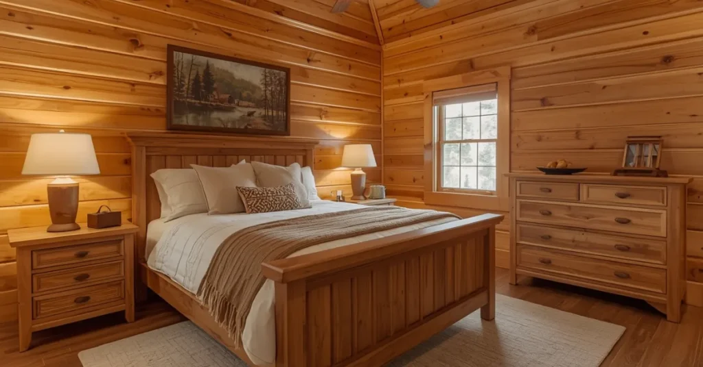 Bedroom With Warm Wood Tones