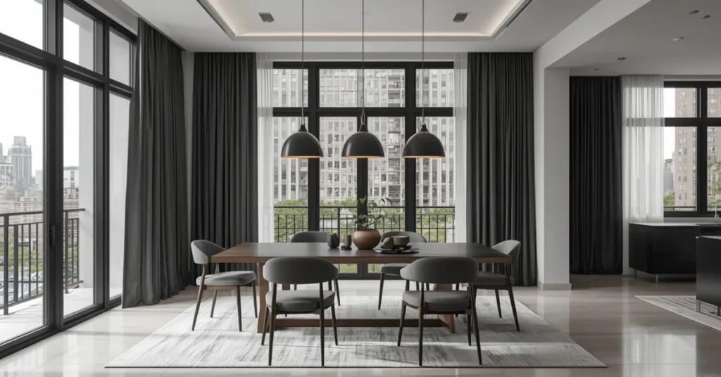 Black-Framed Modern Curtains