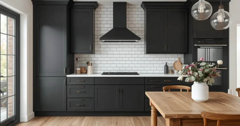 Black Shaker Kitchen Cabinets