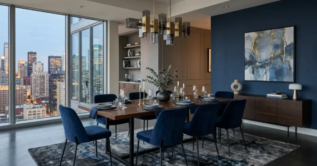 Blue and Gray Contemporary Style