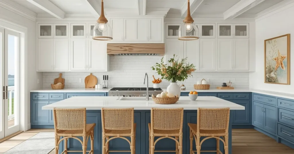  Blue and White Coastal Kitchen
