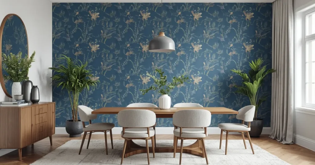 Blue Botanical Wallpaper