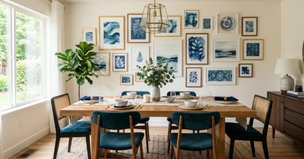 Blue Gallery Wall Display