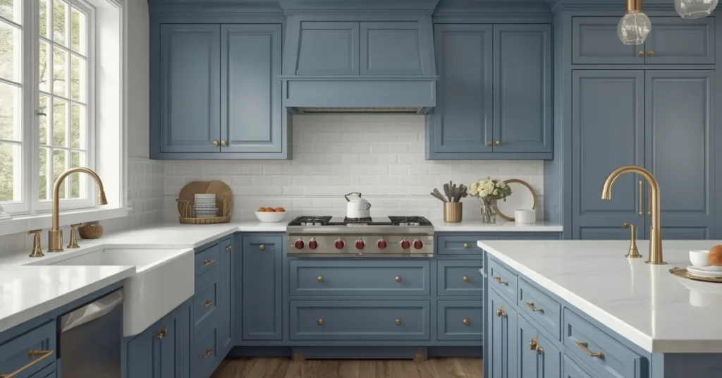 Blue Shaker Cabinets