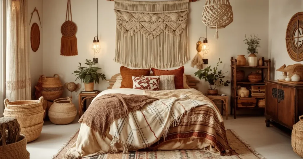 Boho Bedroom with Layered Textures