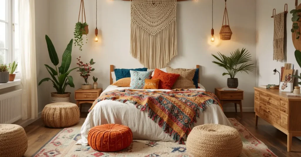 Boho Bedroom with Layered Textures