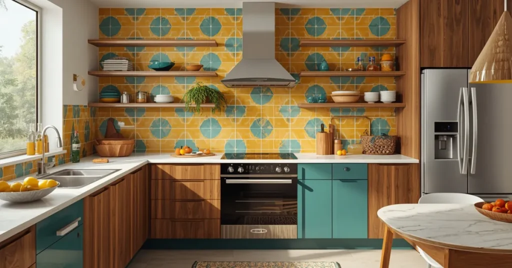 Bold Geometric Backsplashes