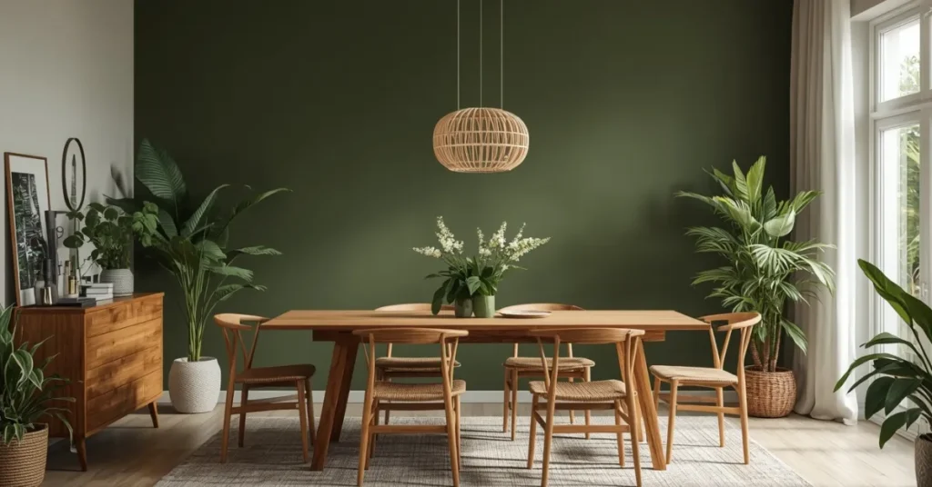 Bold Green Nature-Inspired Wall