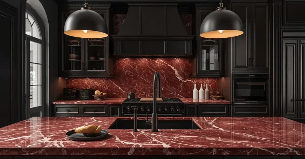Burgundy Marble Sophistication