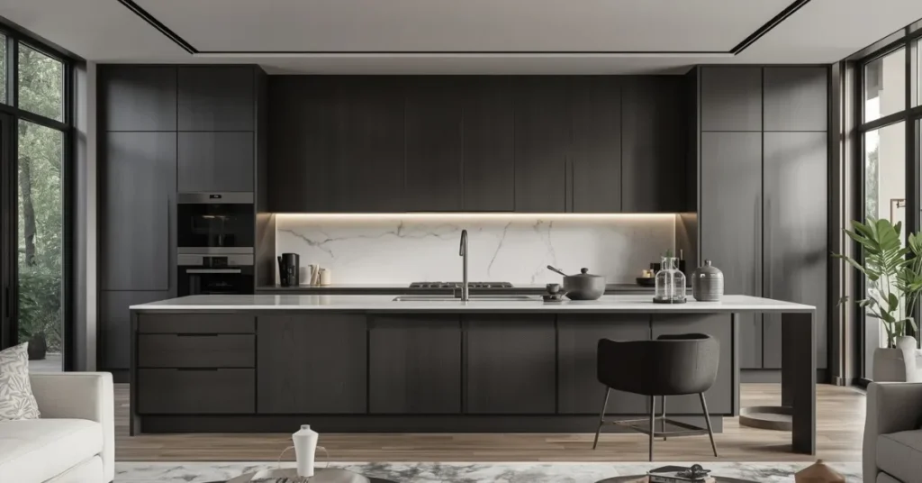 Charcoal Gray Modern Kitchen