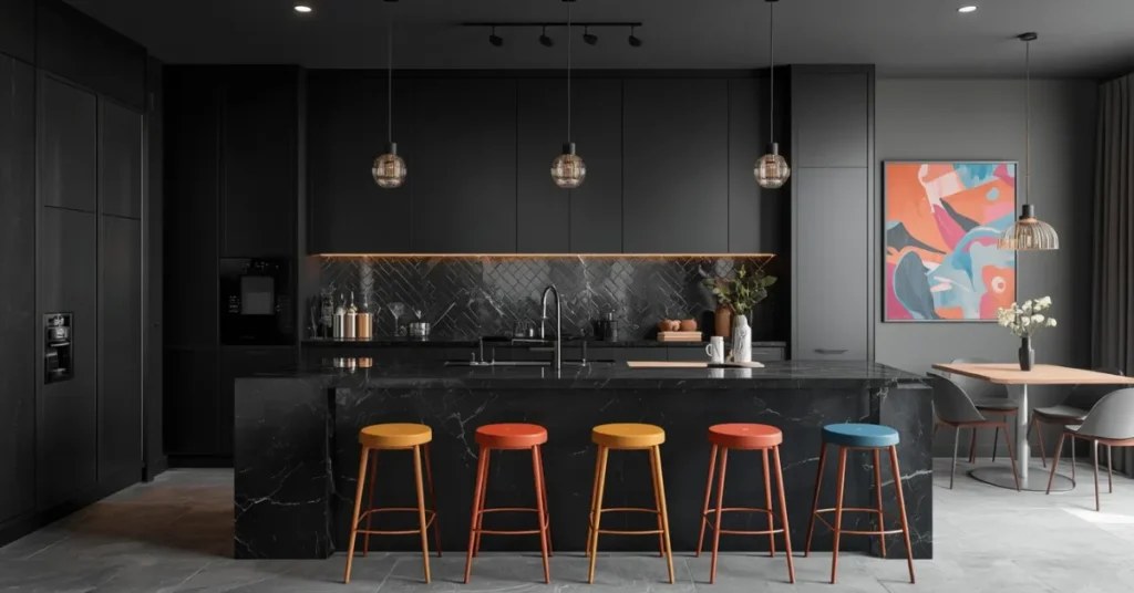 Charcoal Marble With Color Pops