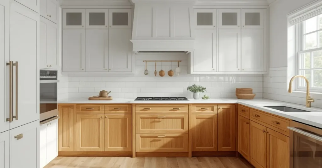 Classic White and Natural Wood