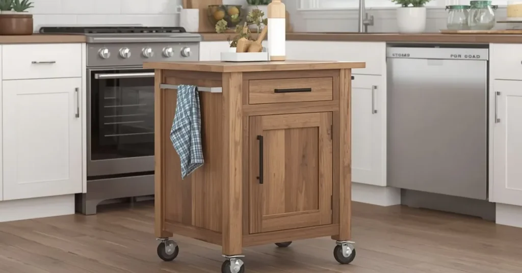 Compact Kitchen Island on Wheels for Flexibility