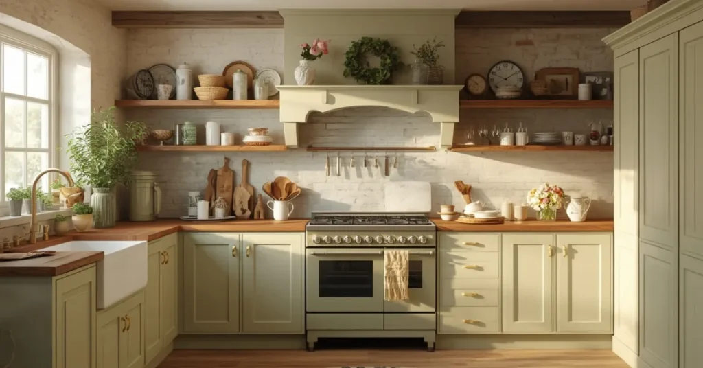 Cottagecore Green Kitchen Design