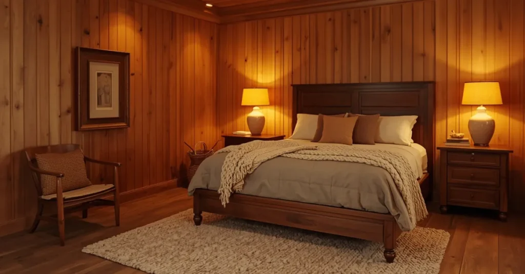 Cozy Bedroom with Warm Wood Tones
