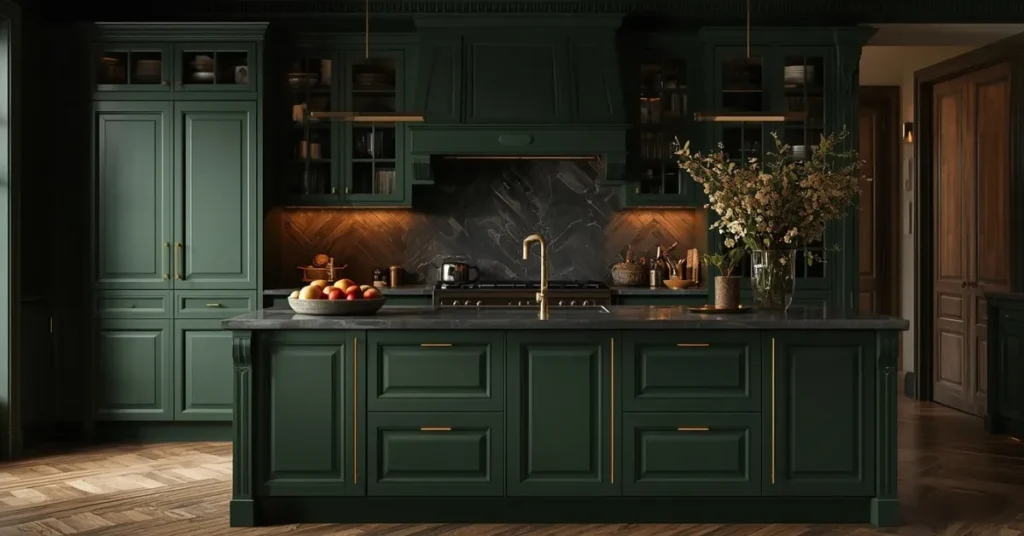  Deep Forest Green Cabinets