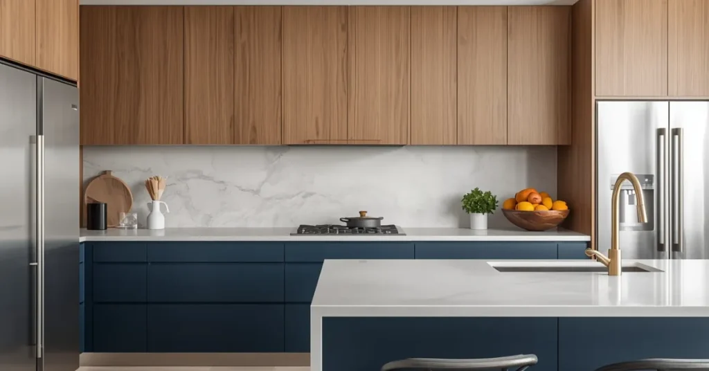 Deep Navy and Natural Ash Wood