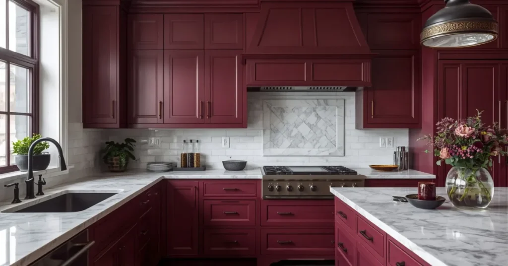 Deep Plum Cabinets for Drama