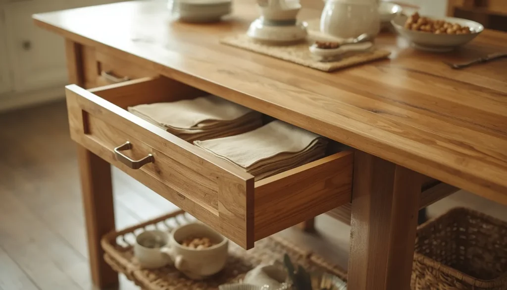 Dining Table with Built-In Storage for a Functional Kitchen