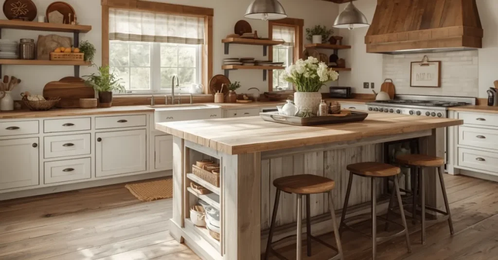 Distressed Wood Kitchen Island