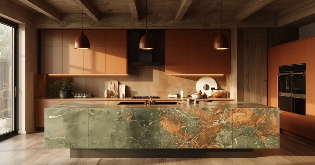 Earth-Toned Kitchen Island