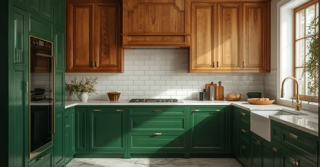  Emerald Green and Natural Oak