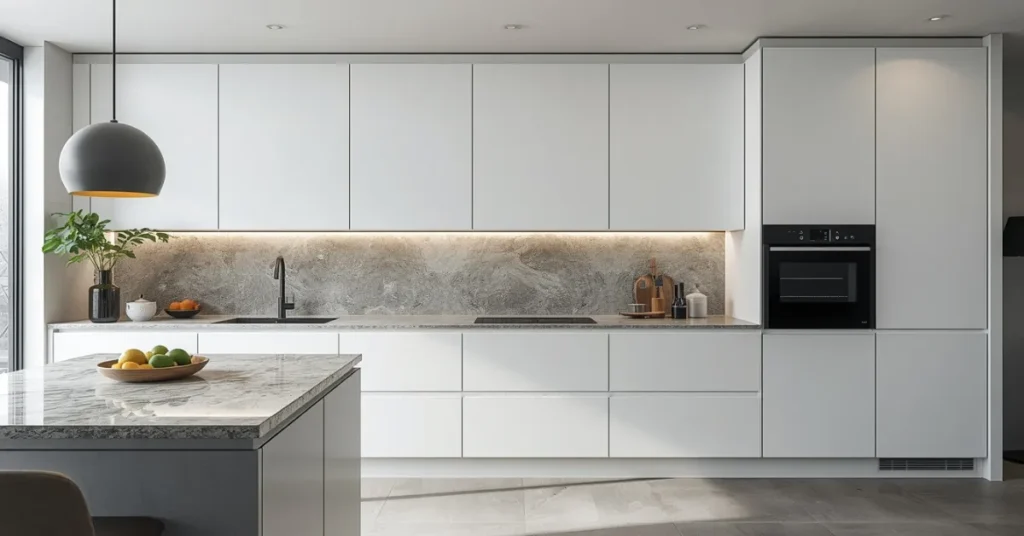 European Minimalist White Kitchen