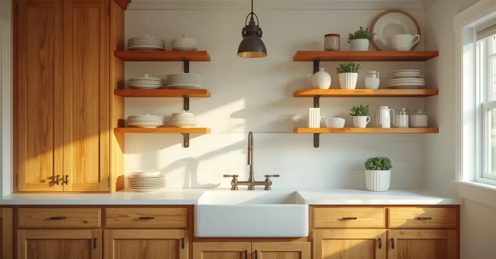 Farmhouse Maple with Open Shelving