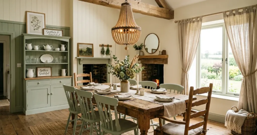  Farmhouse Wood Bead Chandelier