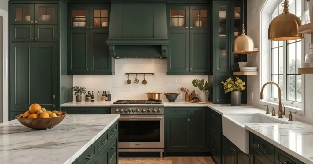 Forest Green Cabinets
