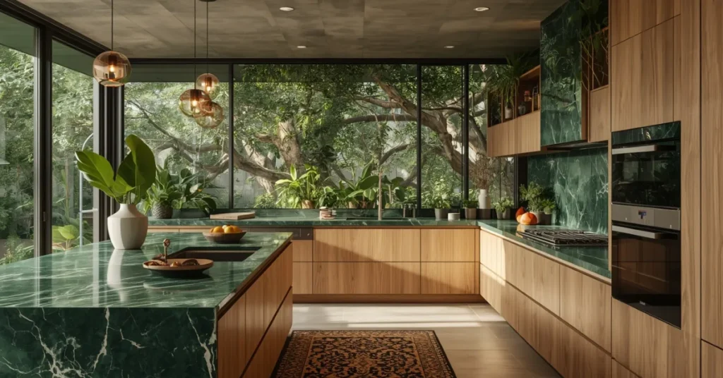  Forest Marble Nature-Inspired Kitchen