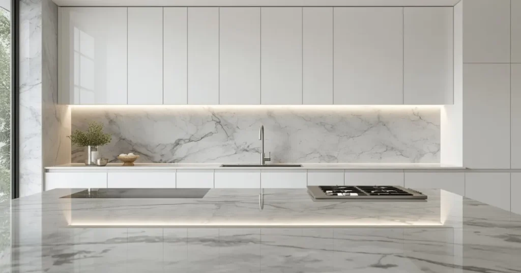 Full Quartz Backsplash