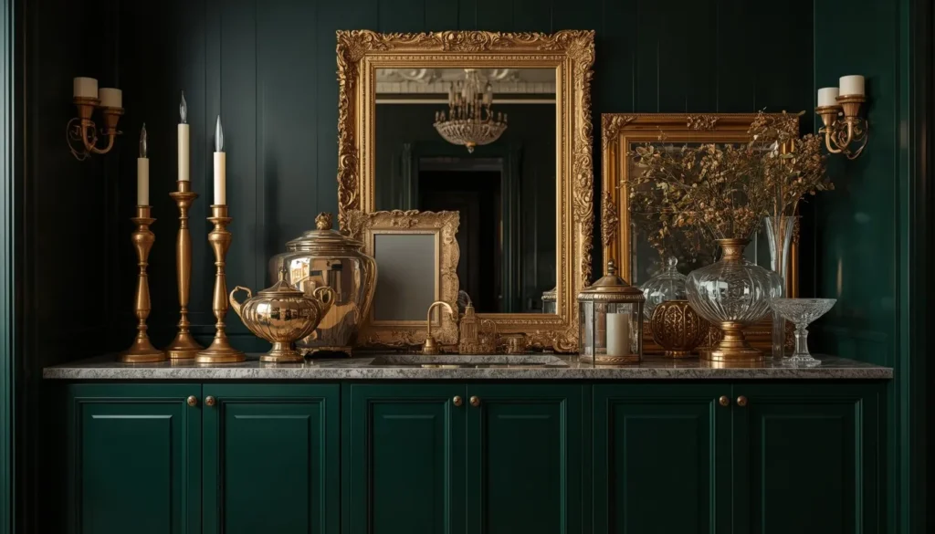 Go Glamorous with Gold Accents and Mirrored Objects