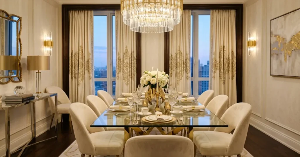 Gold Accent Curtain Panels