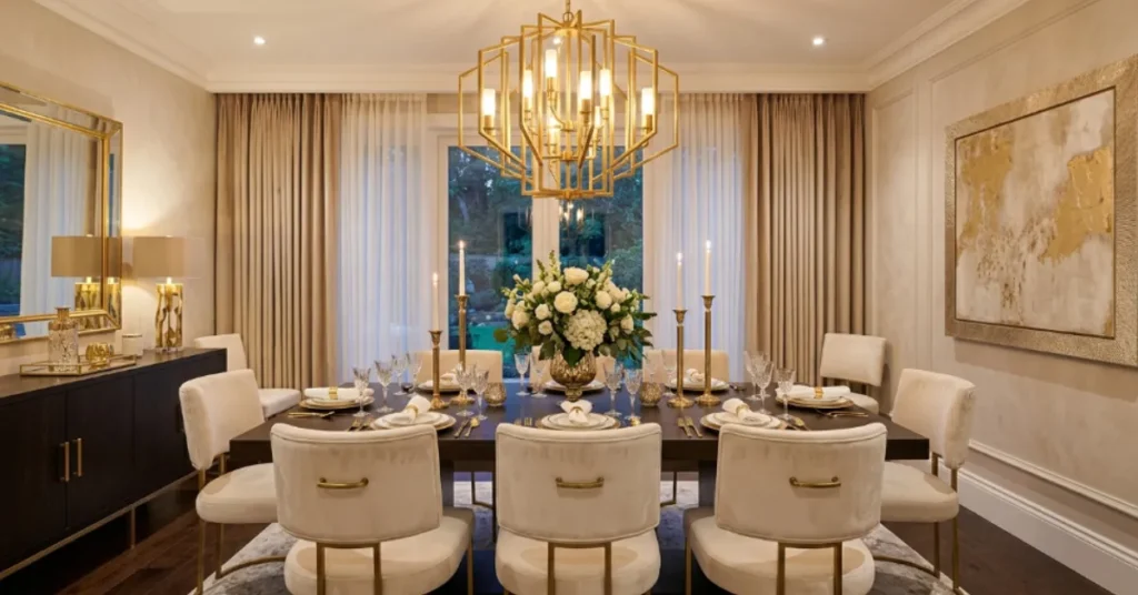 Gold Accent Dining Design