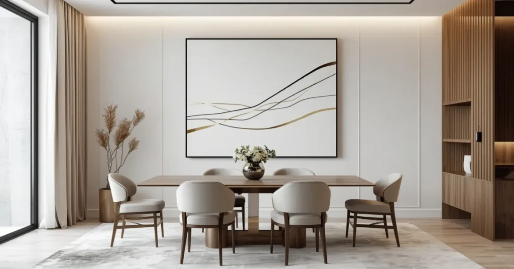 Gold Line Art Painted Wall