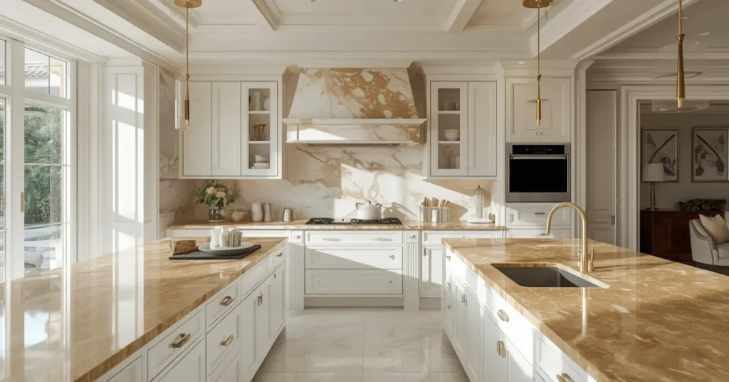 Golden Marble Luxury Kitchen