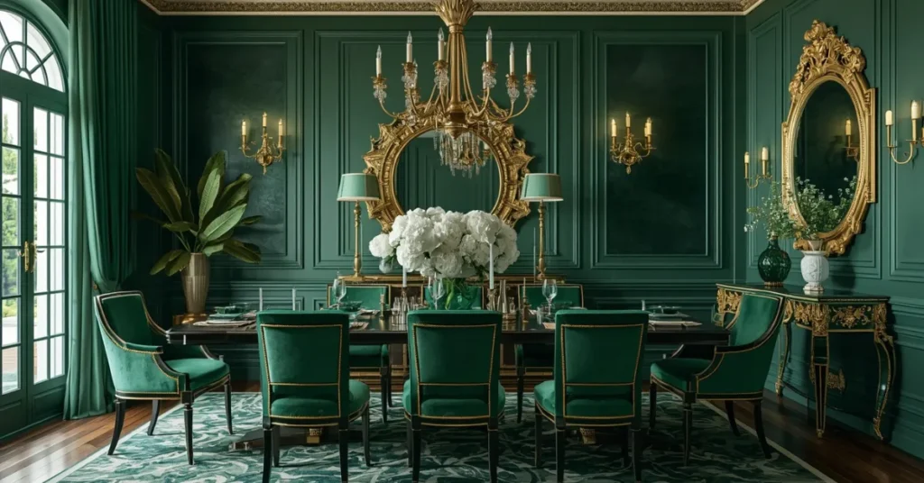 Green and Gold Glam Style