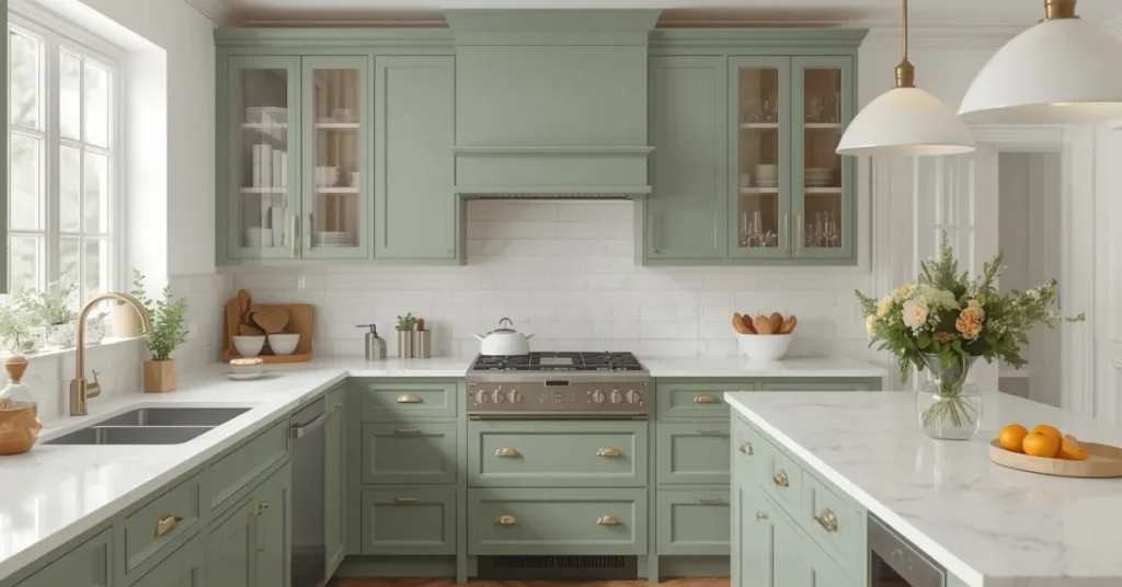 Green Shaker Cabinets for Timeless Appeal