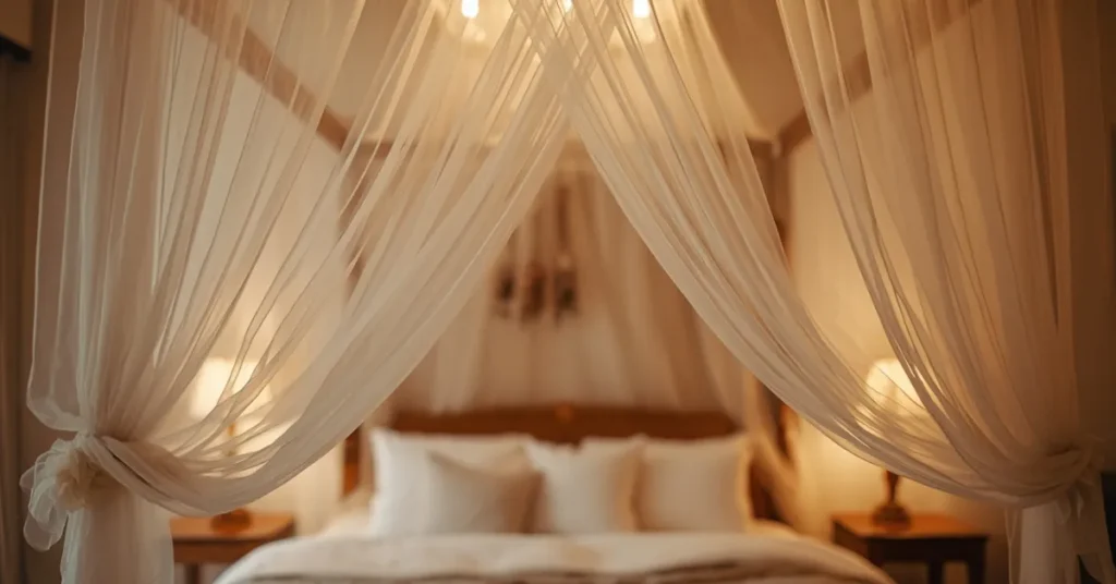 Hang a Canopy or Curtain Frame Above Your Bed