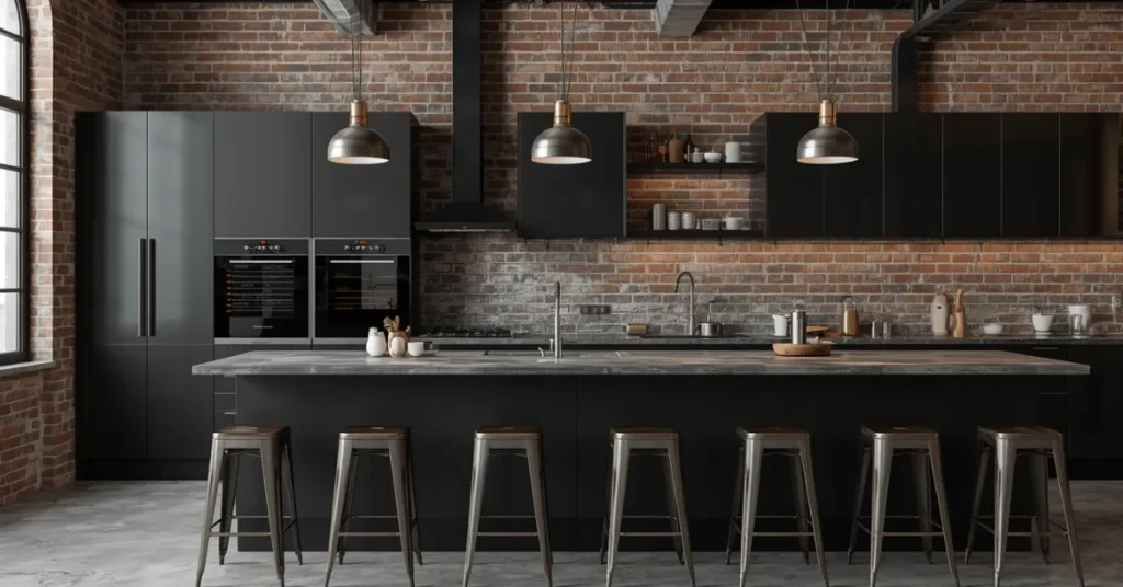 Industrial Dark Kitchen Design