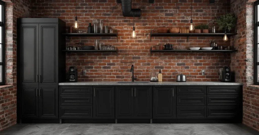 Industrial Style Black Cabinets
