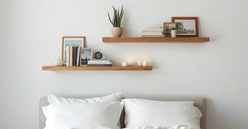 Install Floating Shelves Above Your Bed