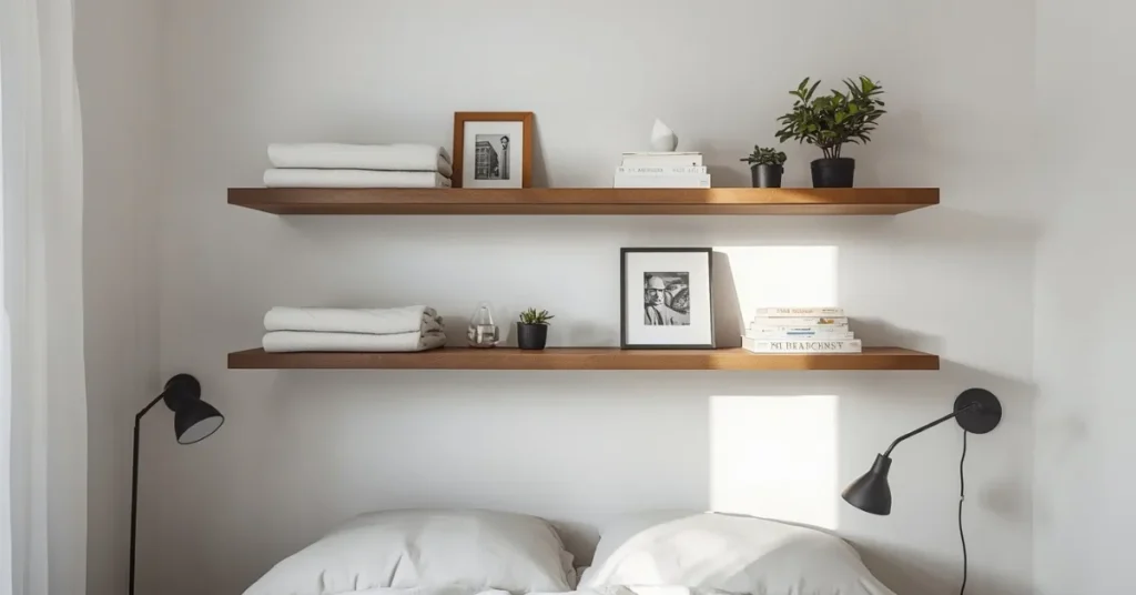 Install Floating Shelves Instead of Bulky Dressers