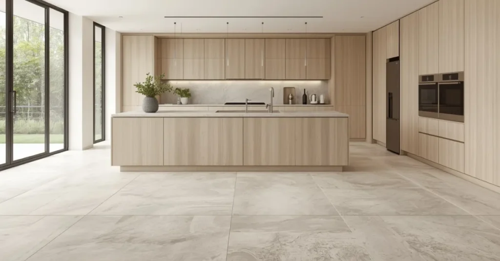 Large Format Neutral Stone Tiles