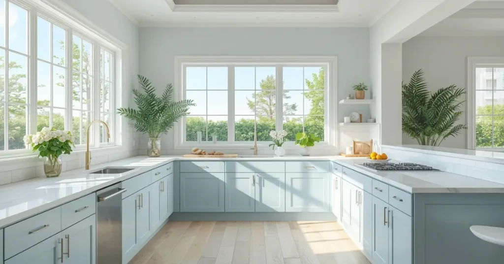 Light Sky Blue Cabinets for an Airy Feel