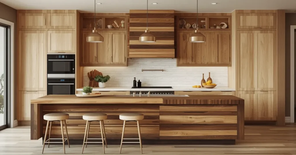 Maple Cabinets with Butcher Block Island