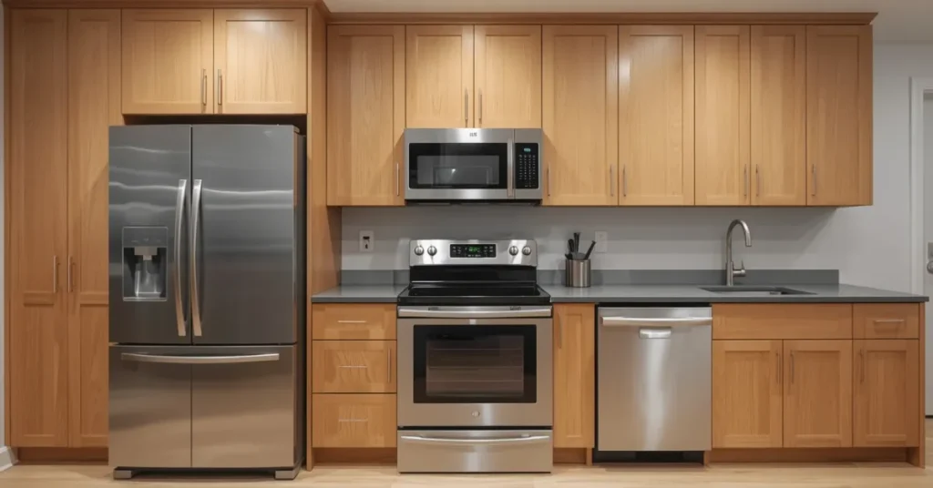  Maple Cabinets with Stainless Steel Appliances