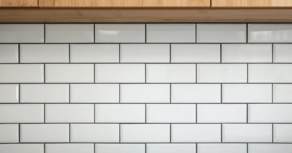  Maple Cabinets with Subway Tile and Grout Contrast